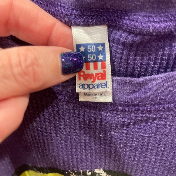 Royal apparel kids‎ purple waffle knit thermal shirt - Picture 3 of 4